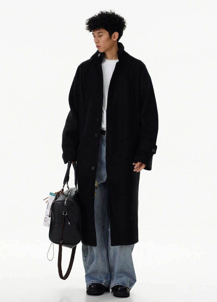 【MR nearly】Basic style loose silhouette high neck coat  MR0153