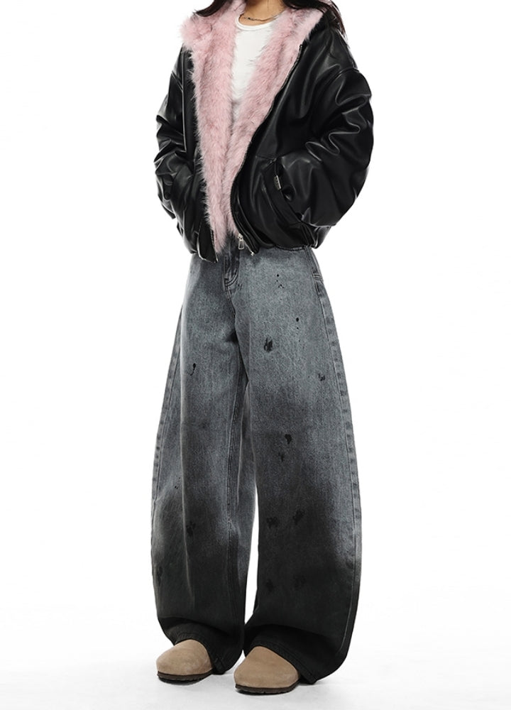 【VINMUK】Gradient wash painted vintage denim pants  VM0019