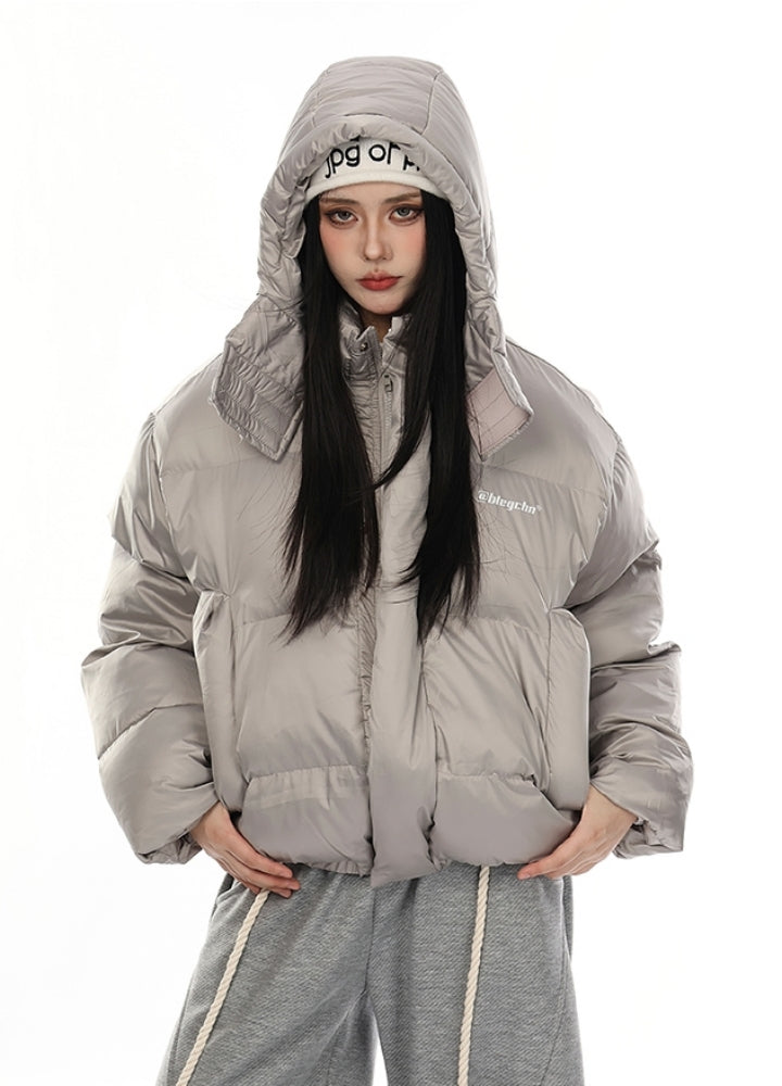 【VINMUK】Glossy basic design extra thick silhouette down jacket  VM0025