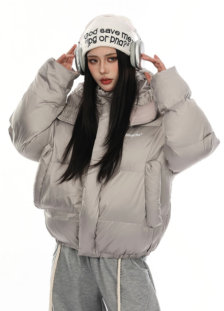 【VINMUK】Glossy basic design extra thick silhouette down jacket  VM0025