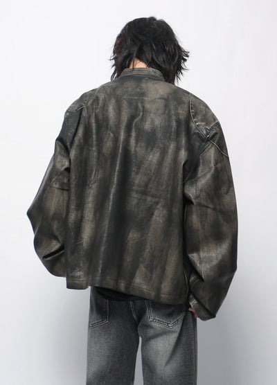 【Mz】Vintage style just leather jacket  MZ0065