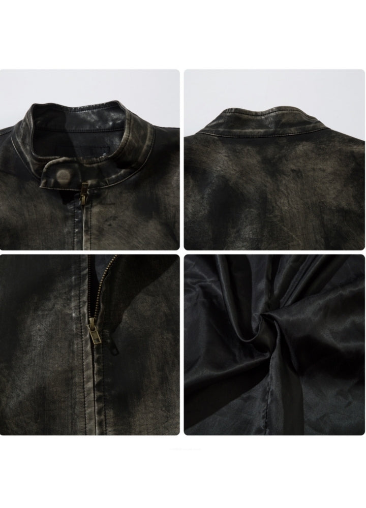 【Mz】Vintage style just leather jacket  MZ0065