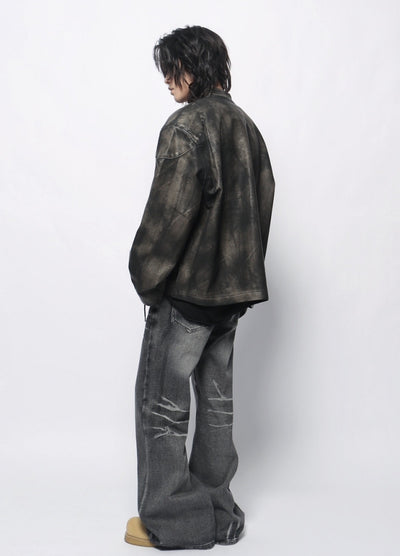 【Mz】Vintage style just leather jacket  MZ0065