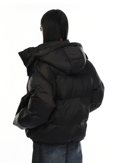 【VINMUK】Glossy basic design extra thick silhouette down jacket  VM0025