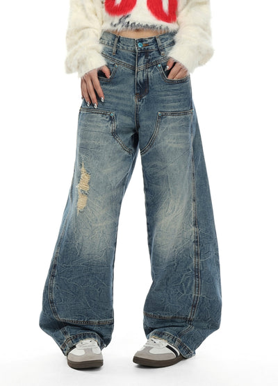 【VINMUK】Wide balloon silhouette basic denim pants  VM0016