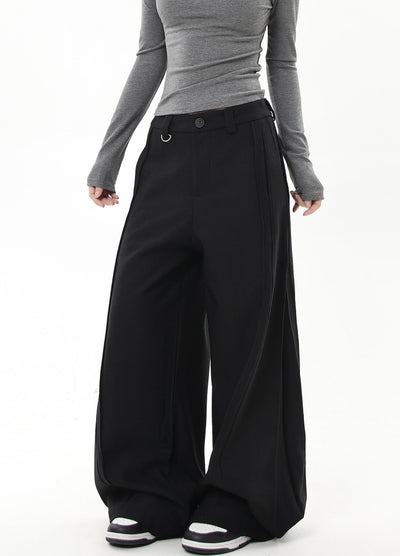 【Blacklists】Loose silhouette elegant classic color slacks pants  BL0033