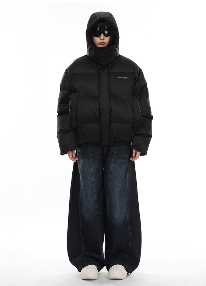 【VINMUK】Glossy basic design extra thick silhouette down jacket  VM0025