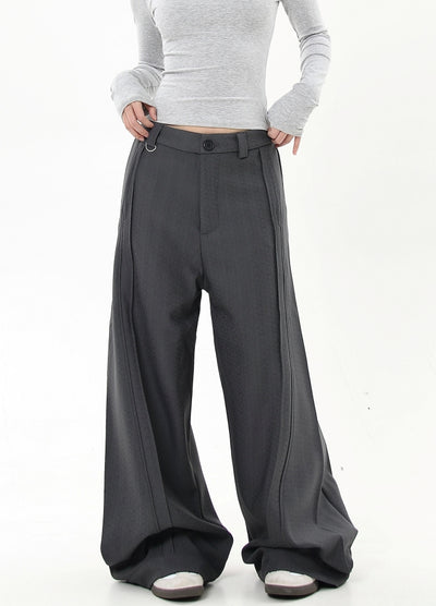 【Blacklists】Loose silhouette elegant classic color slacks pants  BL0033