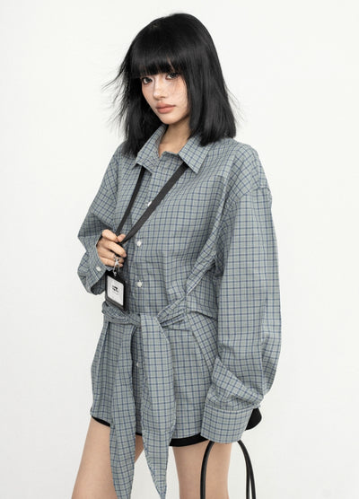 【ZERO STORE】Basic casual and elegant style checkered shirt  ZS0073