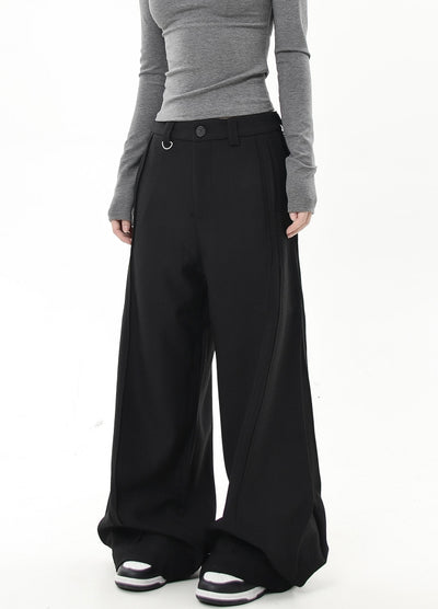 【Blacklists】Loose silhouette elegant classic color slacks pants  BL0033