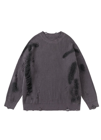 【MR nearly】Random wash line processed tight silhouette knit sweater  MR0155