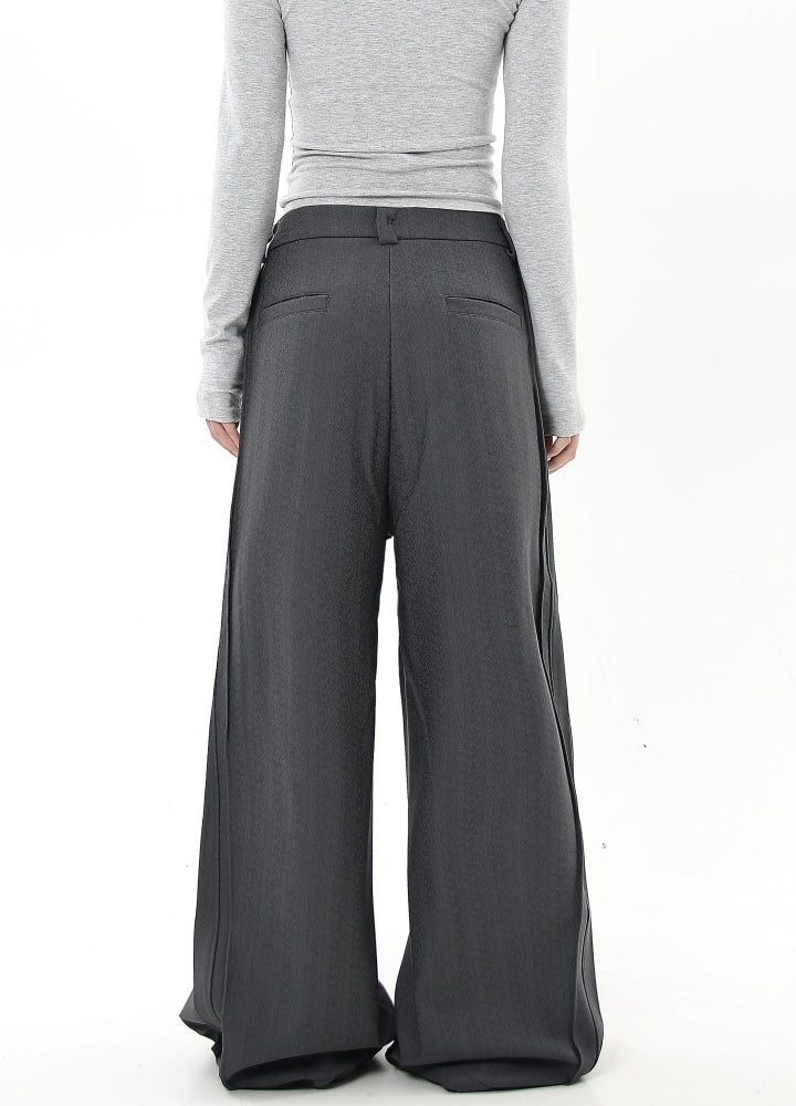 【Blacklists】Loose silhouette elegant classic color slacks pants  BL0033