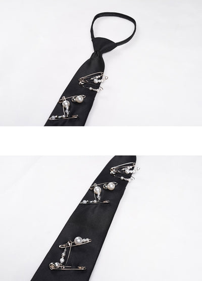 【STARTEXCEEDEND】Countless safety pin gimmick design necktie  SC0006