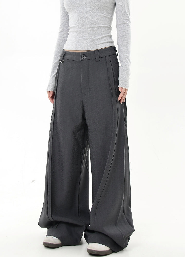 【Blacklists】Loose silhouette elegant classic color slacks pants  BL0033