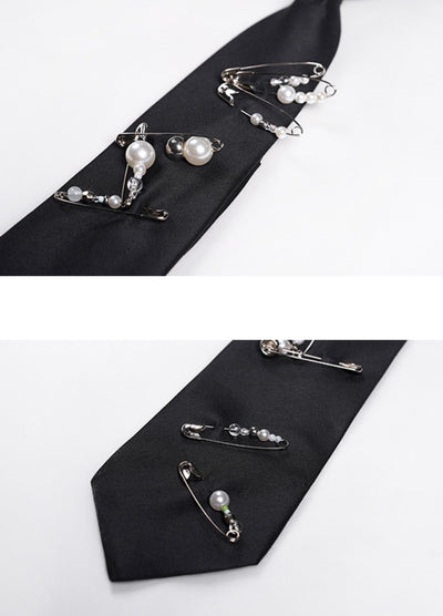 【STARTEXCEEDEND】Countless safety pin gimmick design necktie  SC0006