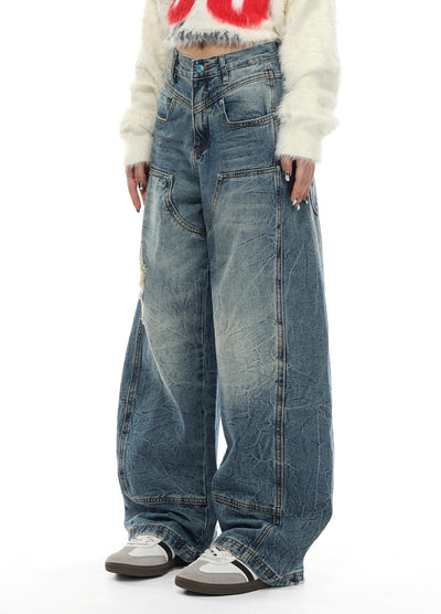 【VINMUK】Wide balloon silhouette basic denim pants  VM0016