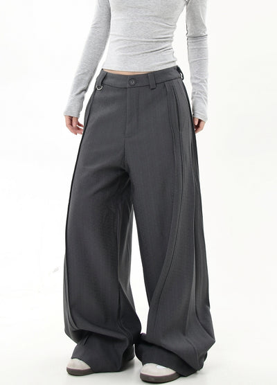 【Blacklists】Loose silhouette elegant classic color slacks pants  BL0033