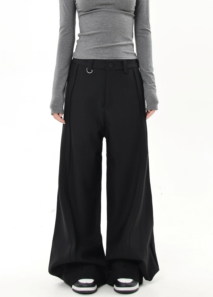 【Blacklists】Loose silhouette elegant classic color slacks pants  BL0033