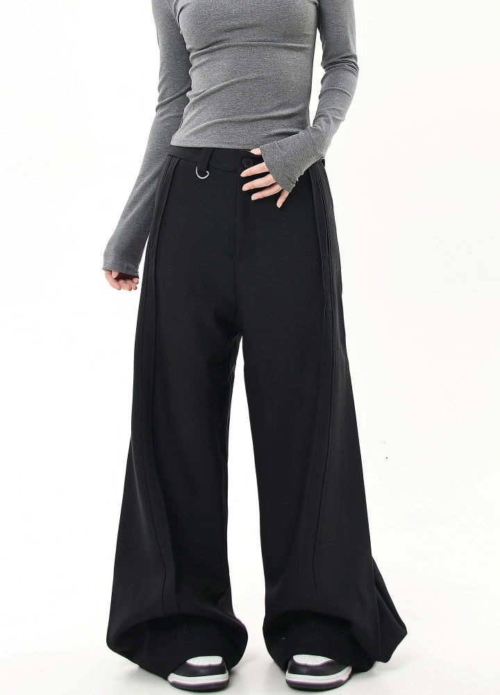 【Blacklists】Loose silhouette elegant classic color slacks pants  BL0033