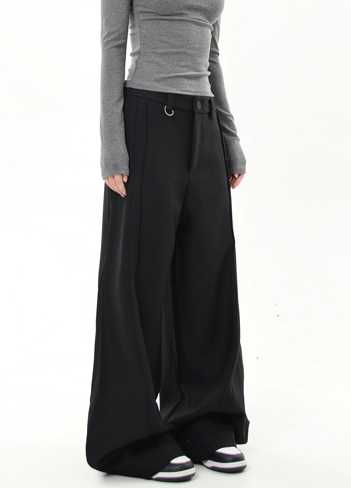 【Blacklists】Loose silhouette elegant classic color slacks pants  BL0033