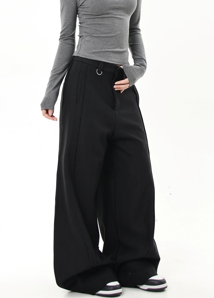 【Blacklists】Loose silhouette elegant classic color slacks pants  BL0033