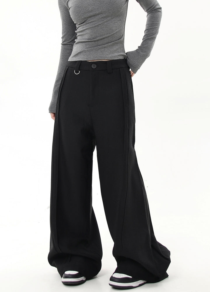 【Blacklists】Loose silhouette elegant classic color slacks pants  BL0033