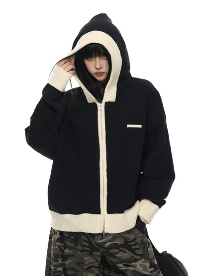 【VINMUK】Double line design zip style hoodie  VM0018