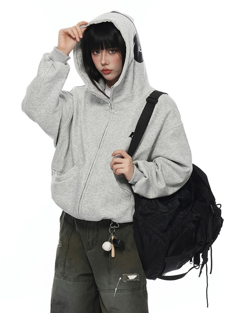 【VINMUK】High neck basic design loose rise hoodie  VM0017