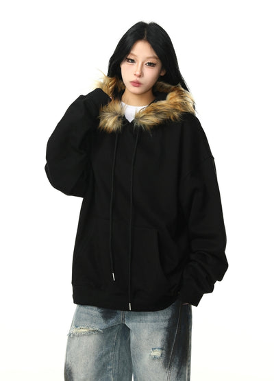 【12/2新作】Faux fur hoodie design Y2K style jacket  HL3108