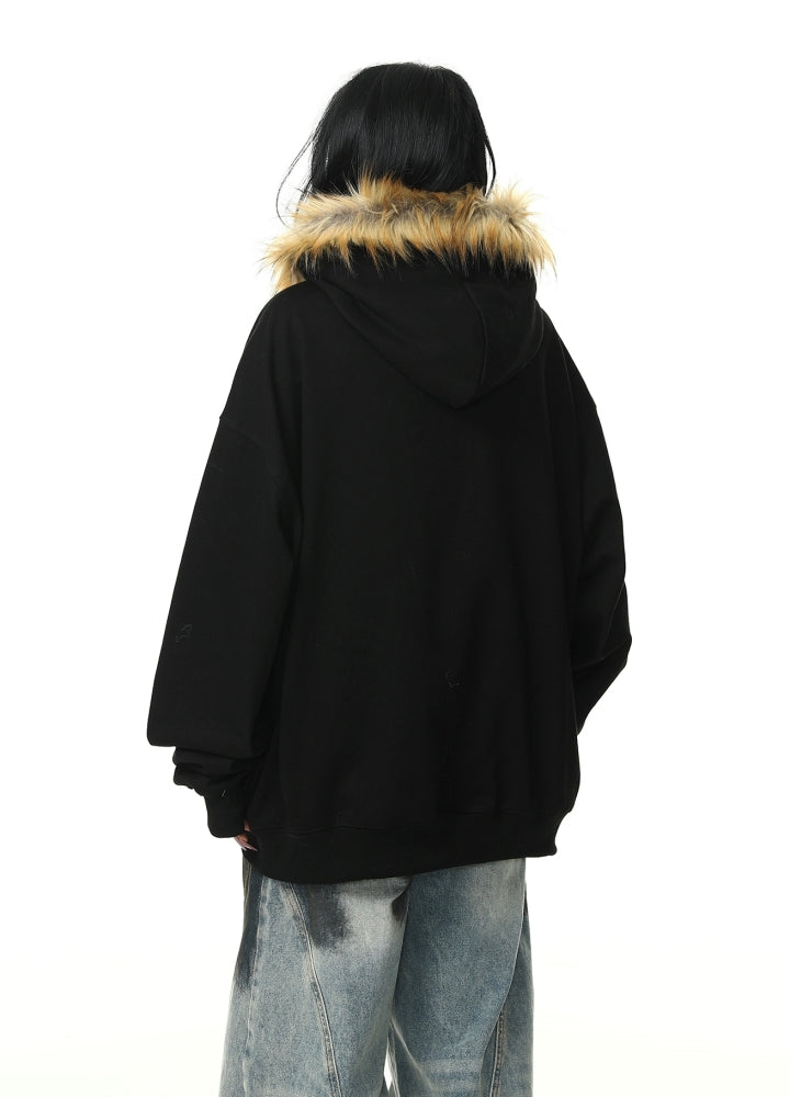 【12/2新作】Faux fur hoodie design Y2K style jacket  HL3108