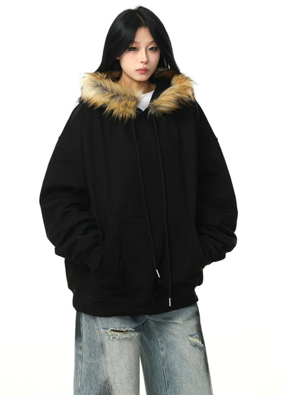 【12/2新作】Faux fur hoodie design Y2K style jacket  HL3108