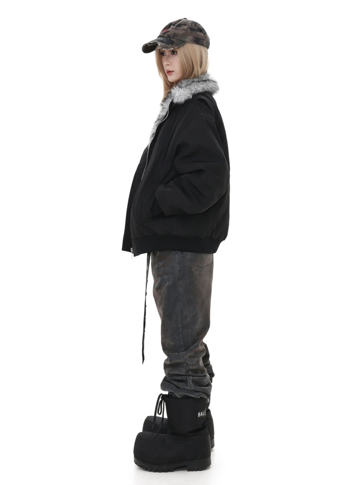 【GIBBYCNA】Inner fur design Y2K style jacket hoodie outerwear  GC0034