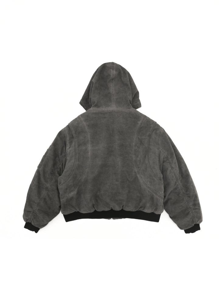 【GIBBYCNA】Dull base color full zip style jacket hoodie  GC0037