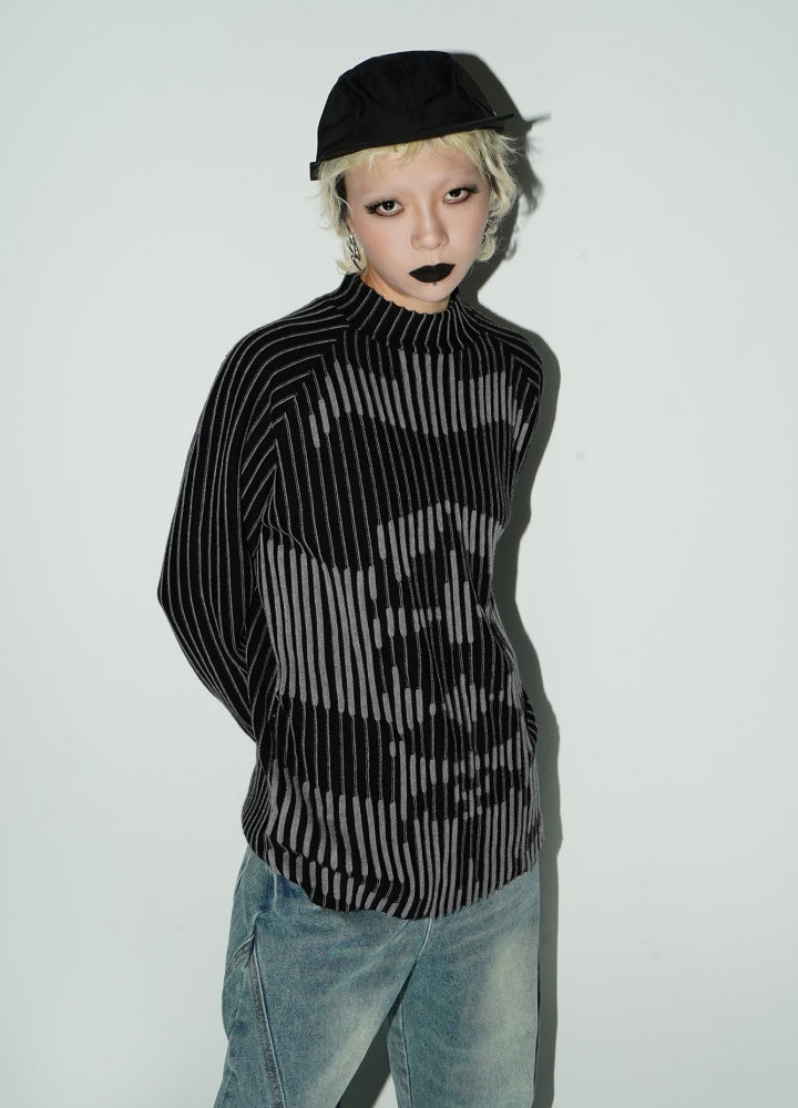 【MICHINNYON】Gimmick front design tight size silhouette mode knit  MY0011