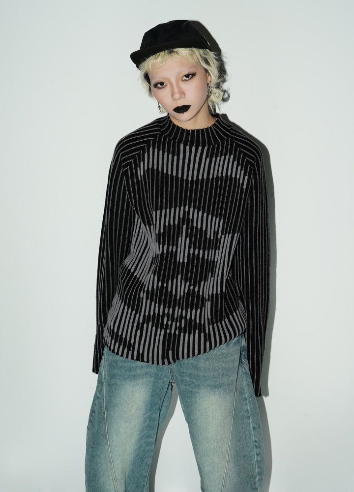 【MICHINNYON】Gimmick front design tight size silhouette mode knit  MY0011