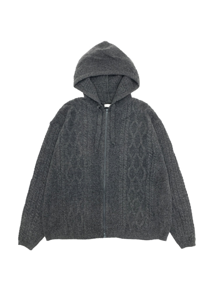 【MICHINNYON】Knit design full zip style hoodie  MY0022