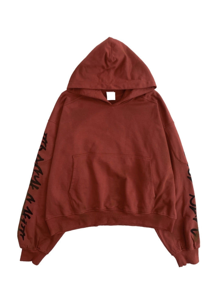 【MICHINNYON】Dull base color oversized silhouette long sleeve pullover hoodie  MY0023