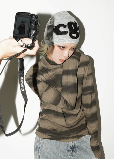 【MICHINNYON】Three initial point design rough style beanie  MY0025