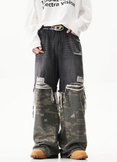 【ACRARDIC】Double docking short plus wide style denim pants  AI0030