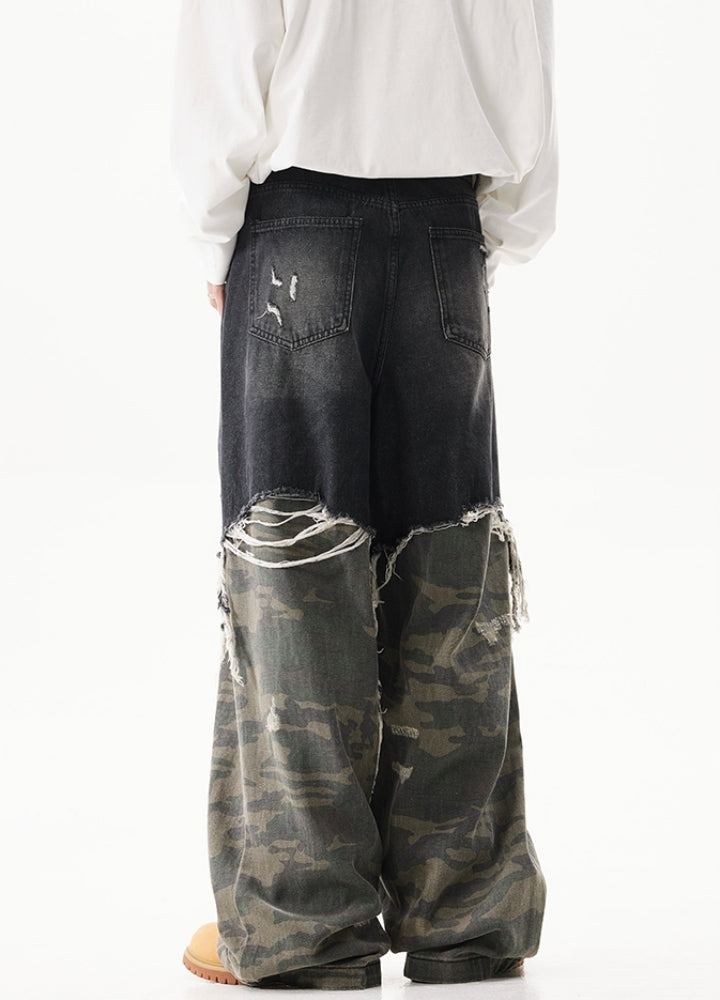 【ACRARDIC】Double docking short plus wide style denim pants  AI0030