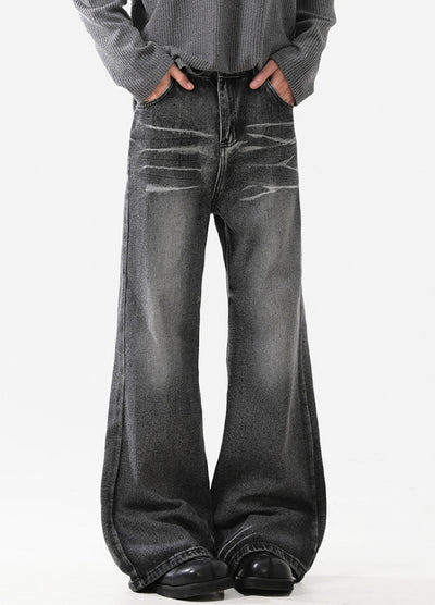 【ACRARDIC】Mid-length flare double-wash denim pants  AI0034