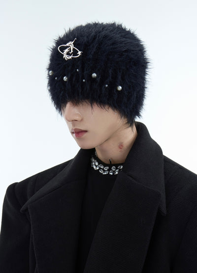 【Culture E】High mode mohair style brad beanie  CE0163