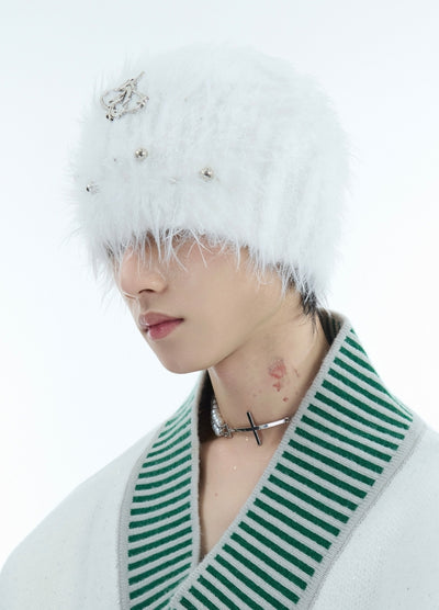 【Culture E】High mode mohair style brad beanie  CE0163