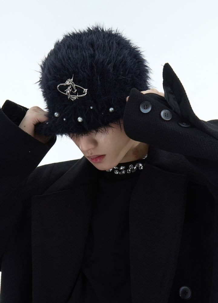 【Culture E】High mode mohair style brad beanie  CE0163