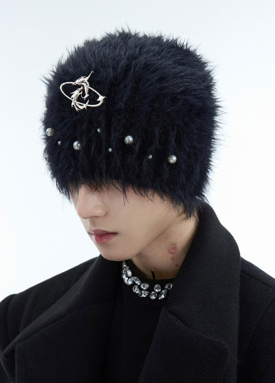 【Culture E】High mode mohair style brad beanie  CE0163