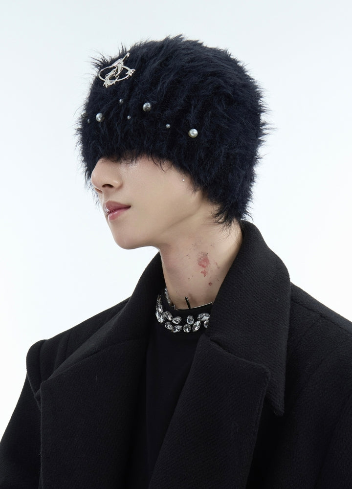 【Culture E】High mode mohair style brad beanie  CE0163