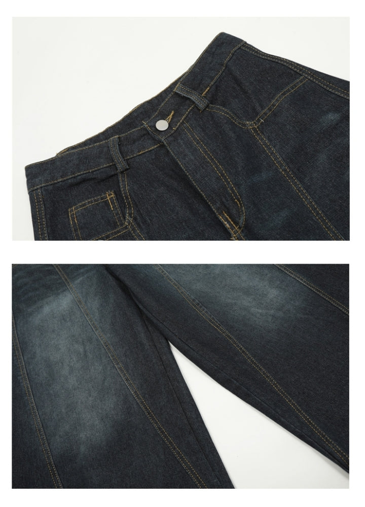 【MAXDSTR】Gradient wash vintage blue denim pants  MD0186