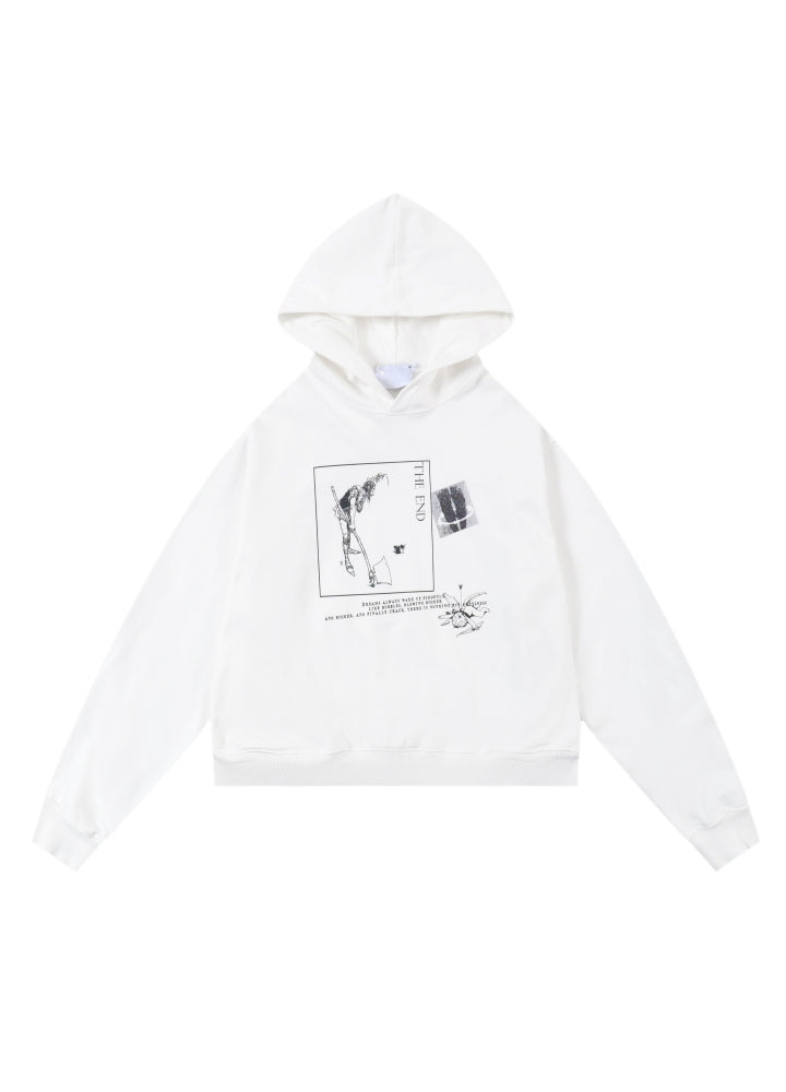 【MAXDSTR】Front illustration design pullover style hoodie  MD0190