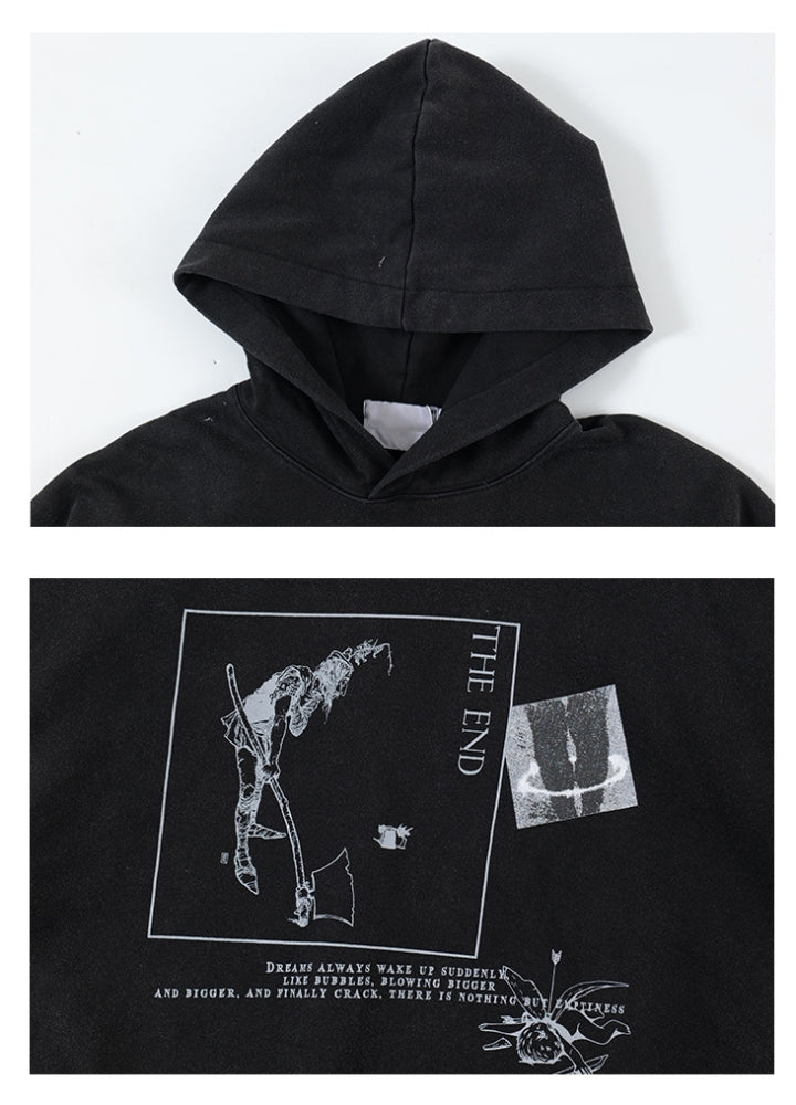 【MAXDSTR】Front illustration design pullover style hoodie  MD0190