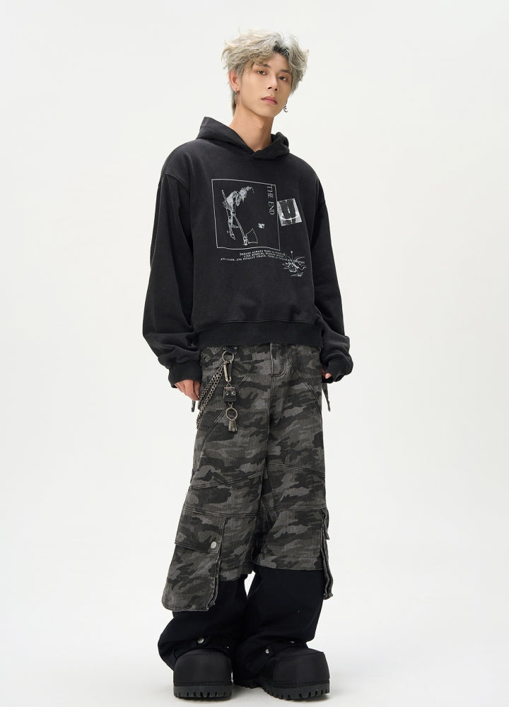 【MAXDSTR】Front illustration design pullover style hoodie  MD0190